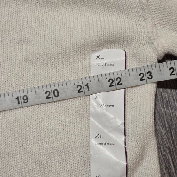 Wild Fable Star Knit Sweater Womens S M L XL XXL NWT Ivory Blue Fringe Pullover - Picture 6 of 7